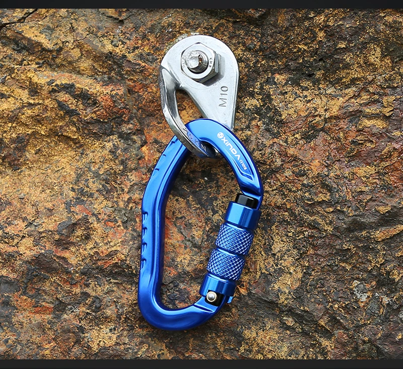 Rock Climbing Carabiner 22kN Mountain Carabiner Safety Pear-shape Safety Buckle Hiking Survival Kit Protective Equipment