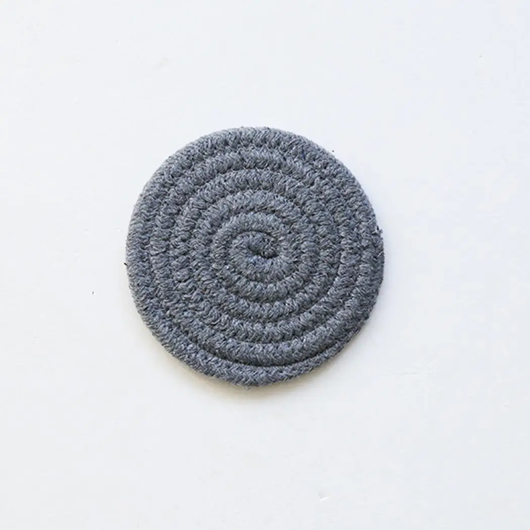 Braided Cotton Thick Large Drink Coasters Home Patchwork Absorbent Heat Resistant Round Table Mat