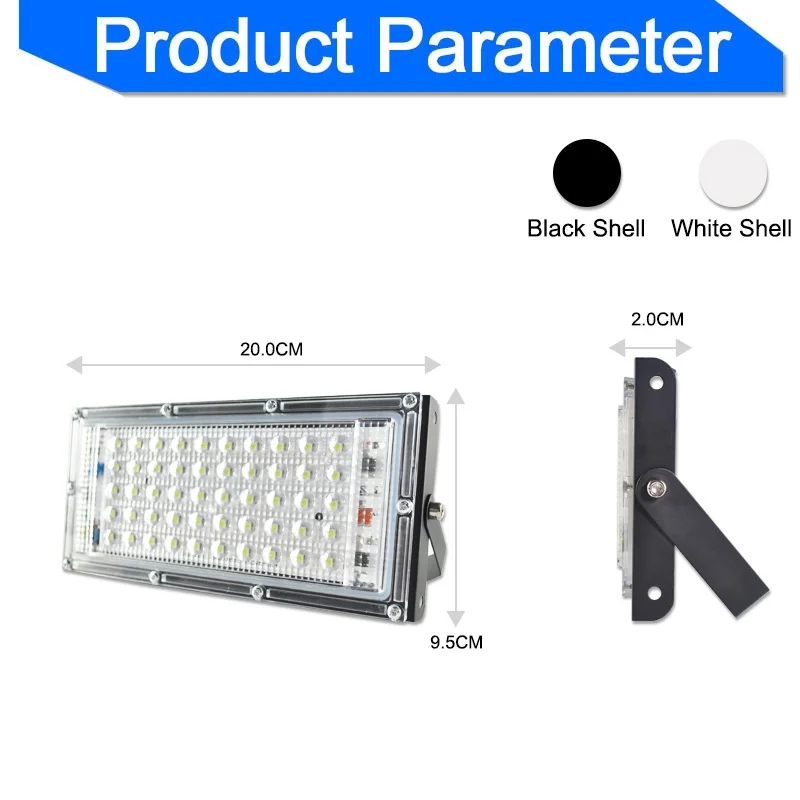 Светодиодный светильник для улицы 50 Вт 20 Вт 10 Вт Светодиодный прожектор настенный светильник IP65 Водонепроницаемый садовый 220 В RGB светильник квадратный светодиодный светильник Точечный светильник