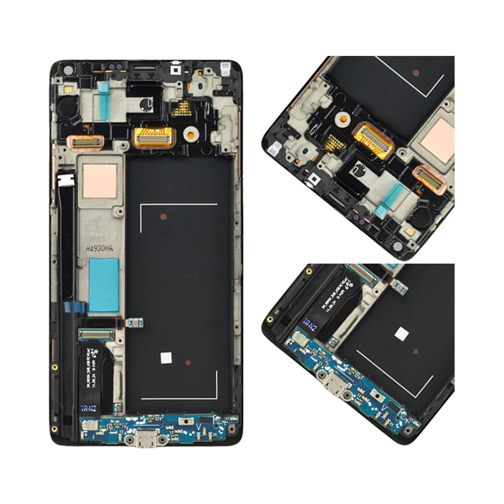 5.7'' Super AMOLED For SAMSUNG GALAXY Note 4 LCD Display Touch Screen Digitizer for Samsung Note 4 Display N910F LCD with Frame