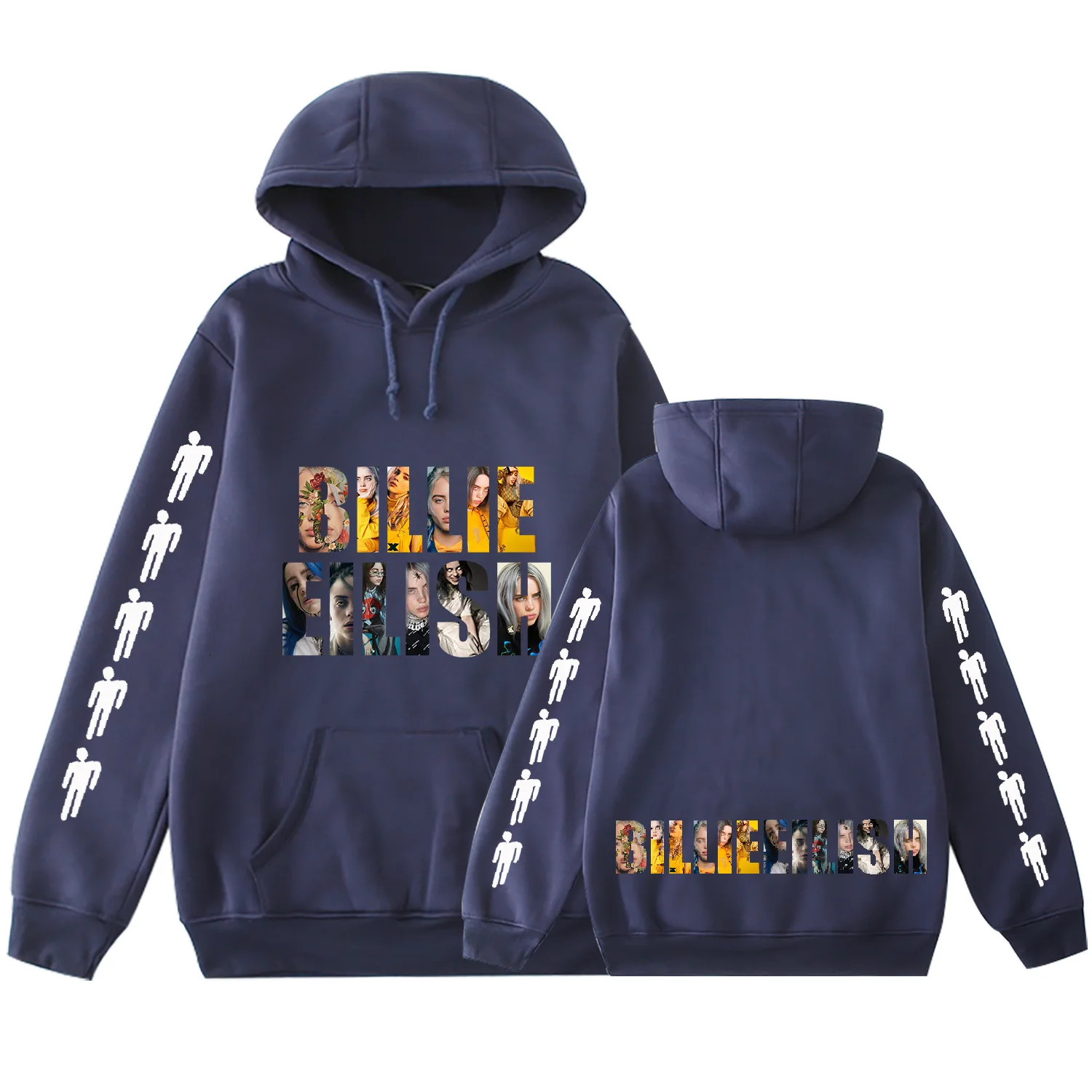 Billie Eilish толстовки, свитшоты, куртки на каждый день больше размера d Толстовка размера плюс 4XL товар Повседневная модная одежда - Цвет: Blue-6