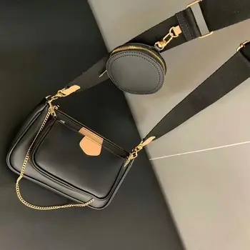 

Top Quality Runway DesignerShoulder Bag Three-piece Combination Package Wide Shoulder Strap Crossbody Bags