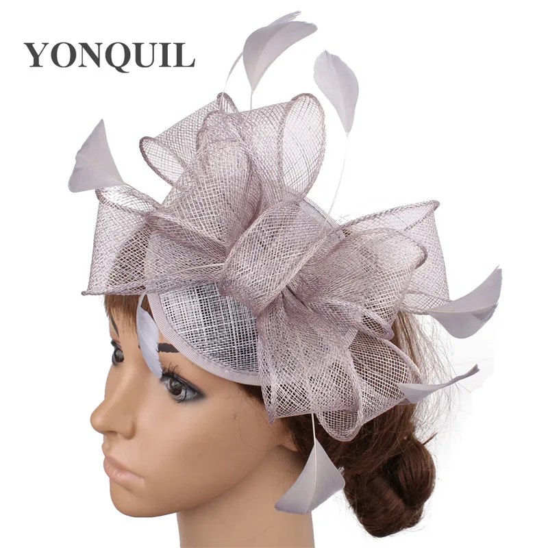 Вуалетки sinamay основа с перьями millinery sinamay петельки свадебные красные коктейльные Шляпы перо tocados sombreros bodas 17 цветов