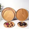 Japanese Style Round Tray Food Serving Plate Wood Snack Deseert Plate Teaboard Natural Tea Food Server Dishes Drink Platter ► Photo 2/6