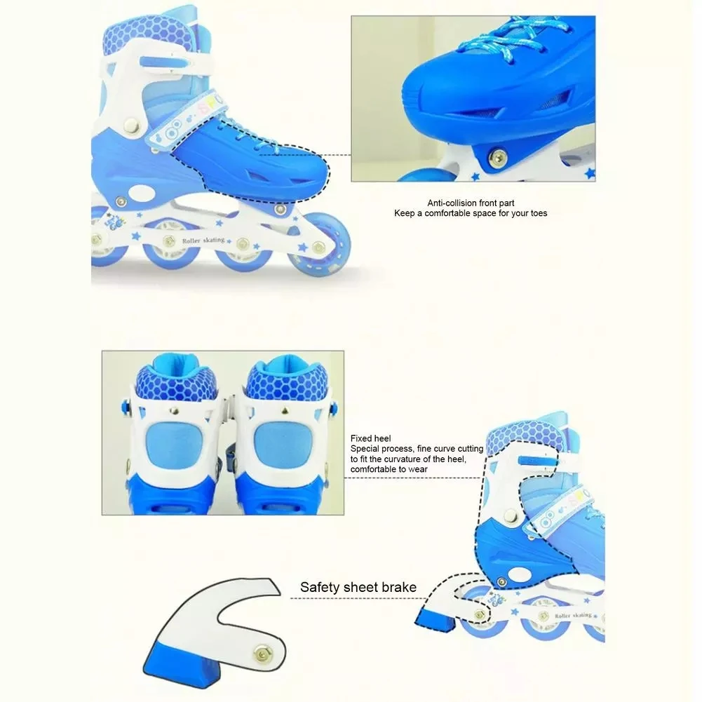 Adjustable Skates For Kids Skates Rollerskates Skates Shoes Wheels Inline Skates Kids Outdoor Skate With Light Up Wheels