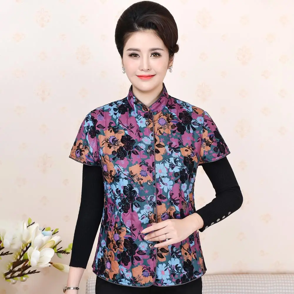 

Middle-aged down Vest Inner Wearing Women's Short Middle-aged Women Dress down Vest Cold Waistcoat Grandma Old Man Waistcoat Win