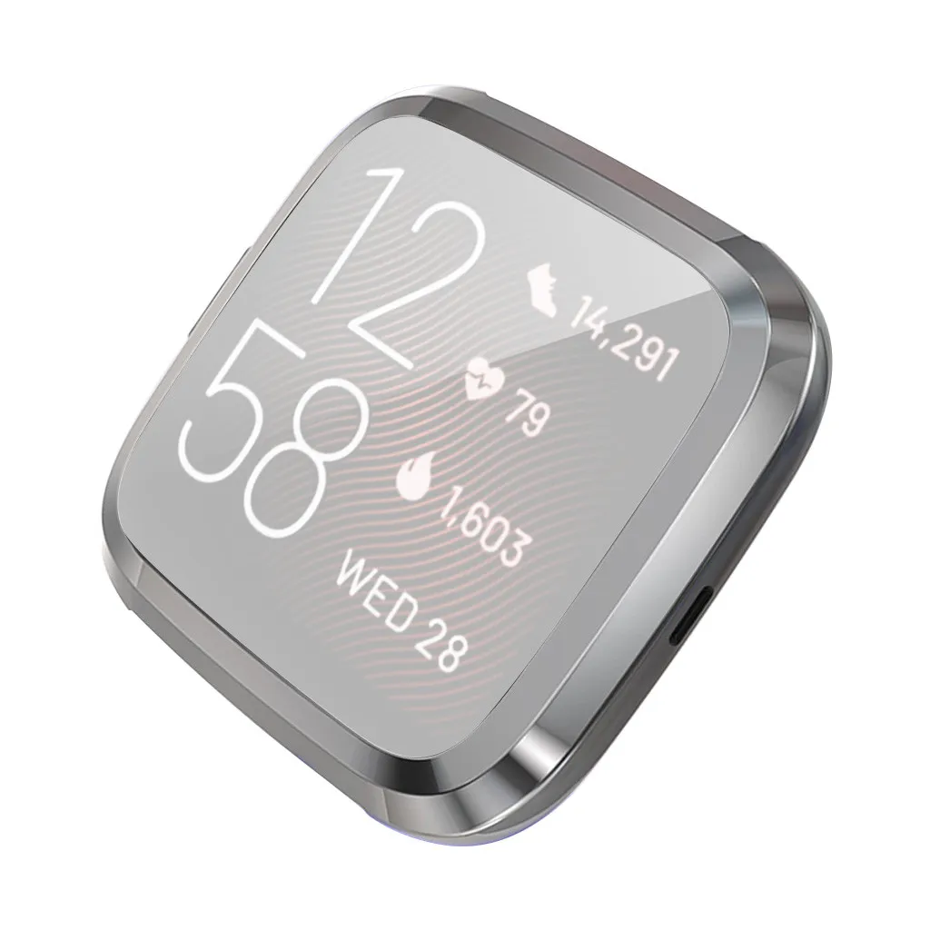 25# мягкие чехлы из термополиуретана Чехлы для Fitbit Versa 2 полный экран силиконовые серьги Чехол для Fitbit Versa 2 Smartwatch чехол
