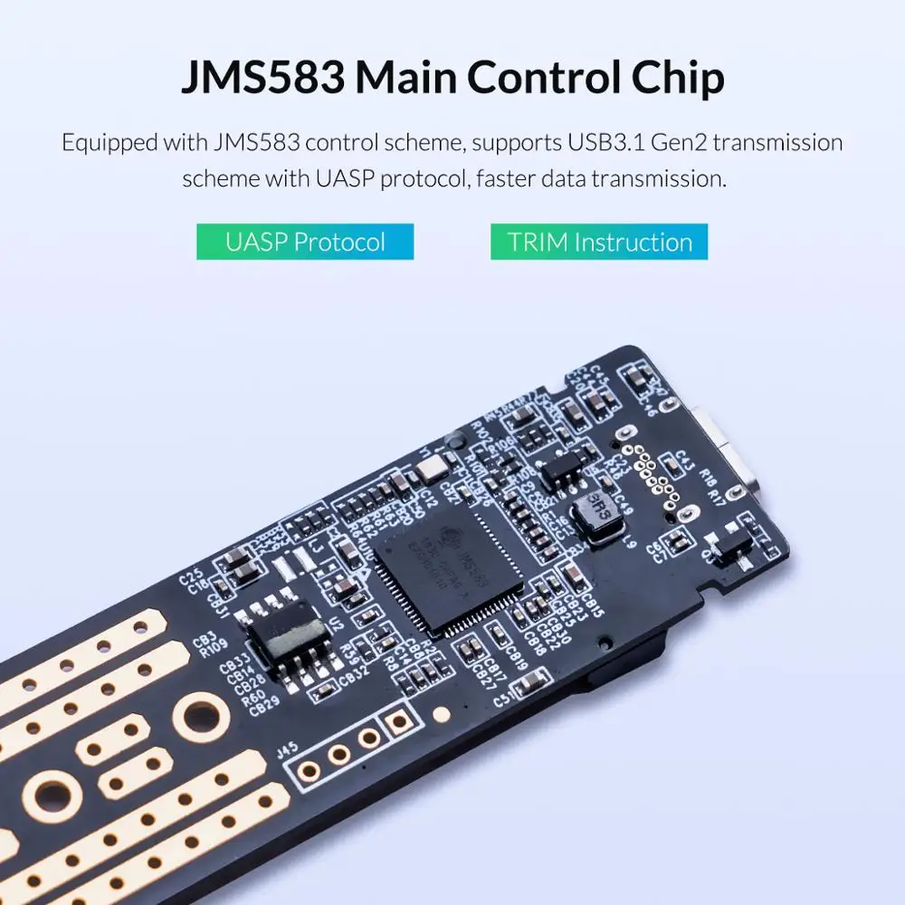 ORICO NVME M.2 SSD корпус Тип C USB 3,1 Поддержка 10 Гбит/с UASP M.2 USB накопитель SSD с протоколом NVME корпус алюминиевый жесткий диск коробка