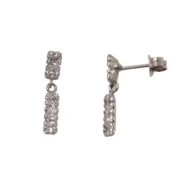 

Earrings orom 18 k White with double brow zircons