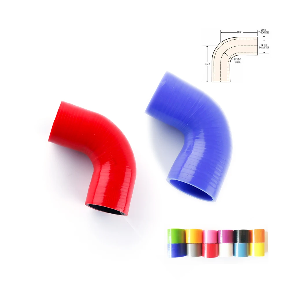 1 inches 90 Degree Elbow Turbo/Intercooler/Intake Piping Coupler Silicone Hose Red 