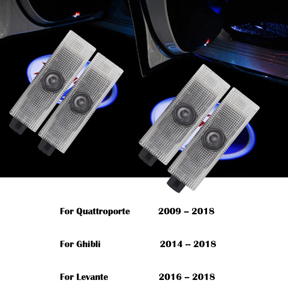 

4pcs/lot LED Courtesy Light Logo Light For Maserati Ghibli Quattroporte Emblem Badge Welcome Light Projector Lamp Accessories