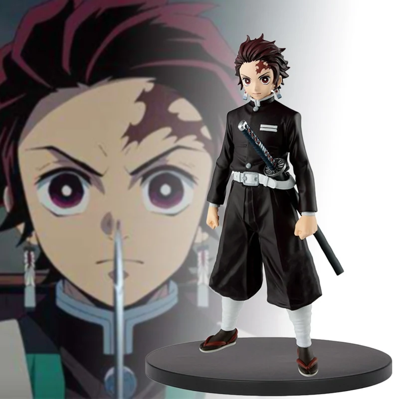 Аниме Demon Slayer Kimetsu No Yaiba Kamado Tanjirou Agatsuma Zenitsu Модель ПВХ фигурка игрушки 15 см