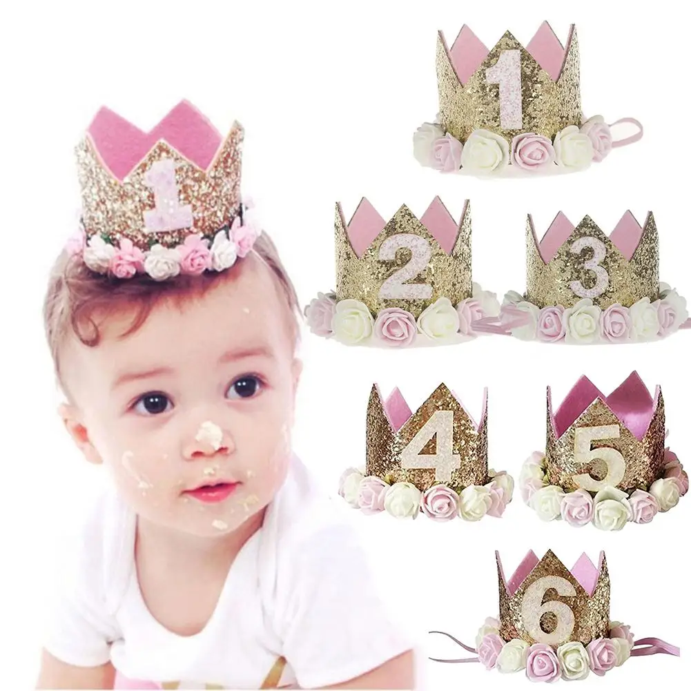 Детский день рождения номер головная повязка Декор Роза цветок вечерние Корона