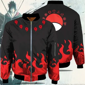 

New Arrival Anime NARUTO Winter Jacket Hoodie Full Printing Bomber Jacket Streetwear Flight Ma-1 Jacket Dropshopping