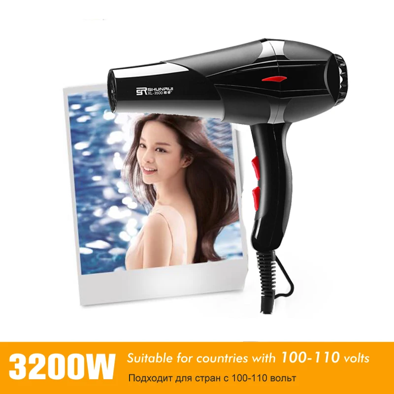 

3200W Strong Power Hair Dryer High Power Professional Salon Blow Dryer Styling Tools for Home Outdoor Travel Negative Hairdryer