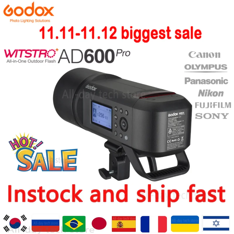Внешняя вспышка Godox AD600 Pro 600Ws TTL с литий-ионной батареей HSS 1/8000s