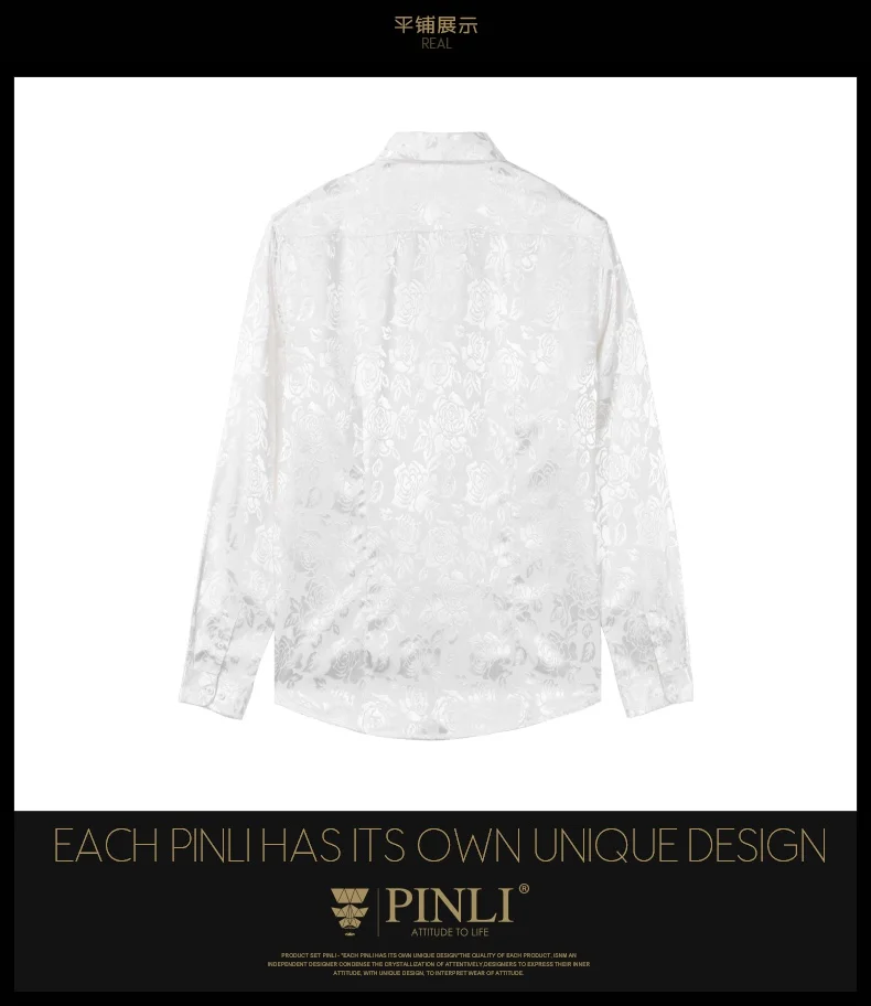 Camisa Social Лидер продаж Masculina Camiseta Pinli осень Новая Мужская квадратная жаккардовая тонкая рубашка с длинными рукавами B193413233