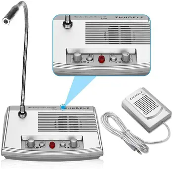 

110V ZDL-9906 Dual-Way Audio Bank Office Store Station Dual Way Window Counter Intercom Interphone Speaker