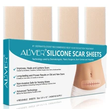 4 шт./кор. силиконовый гель Лечение шрамов листы акне самоклеющиеся восстановления кожи мягкого полосатого патч ультра-тонкий сжечь Многоразовые Здравоохранения