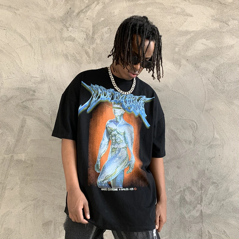 

UNCLEDONJM Oversized Men t shirts Harajuku Funny Print Tshirt Men Hip Hop Cotton Streetwear Tee Shirt Homme Tops tees ME-341