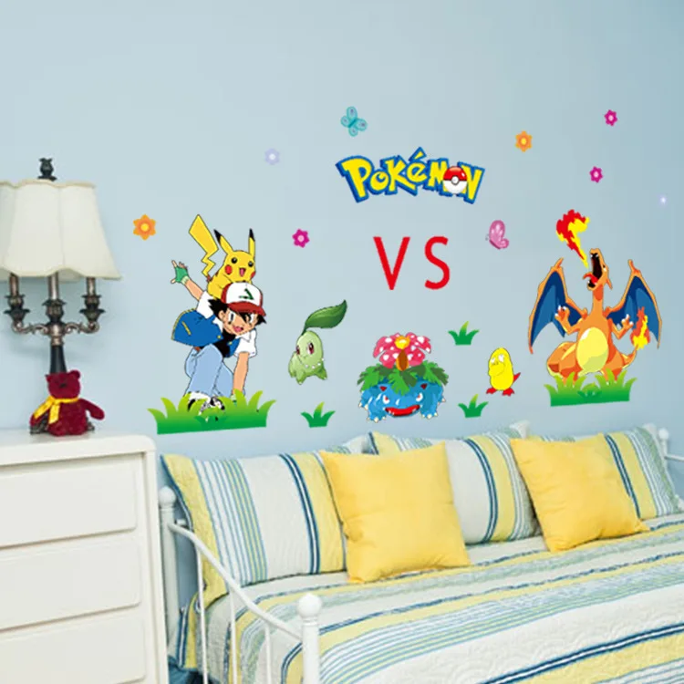 Pokemon 3D мультфильм горячие настенные наклейки креативные Postersmirror наклейки украшение комнаты