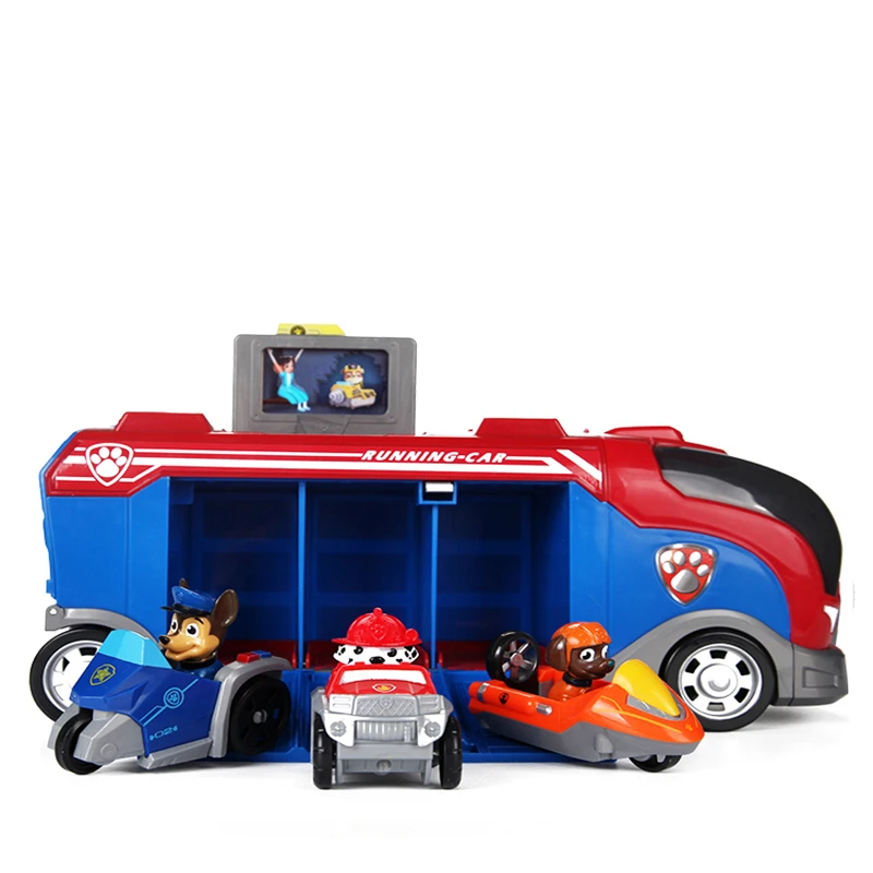 Paw Patrol набор игрушек автобус игрушка есть 3 машины Райдер команда большой грузовик игрушка редкая музыка спасательные фигурки командная игрушка для детей Подарки