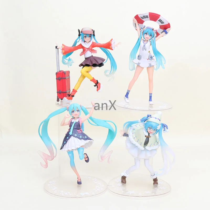 

Anime Miku Four Seasons Hatsune Miku Spring Summer Autumn Winter Clothes Ver. PVC Action Figure Doll Collecible Model Toys