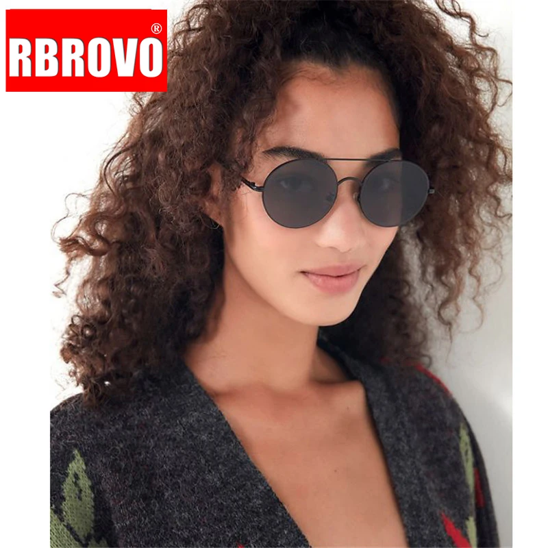 Круглые Солнцезащитные очки RBROVO 2019 женские винтажные из сплава роскошные с