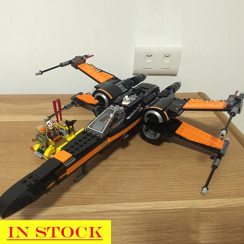 

In Stock 05004 Star series Wars First Order Poe's X-wing Fighter 735Pcs model Kids Toy Building Block bricks 75102 79209 10466