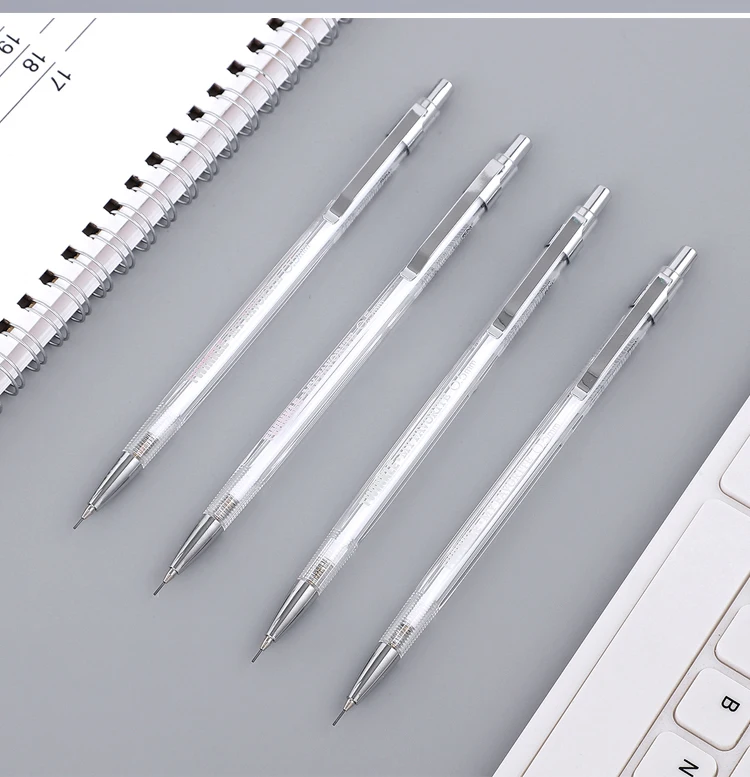 JIANWU 4PCS/set 0.5mm Creative simplicity laser Metal mechanical pencil refill writing Professional painting Student office