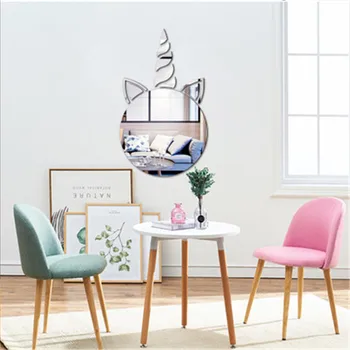 

Nordic Unicorn Acrylic Mirror Wall Sticker For Kids Room Home Decor Living Room Bedroom 3D Unicorn Mirrored Decorative Sticker