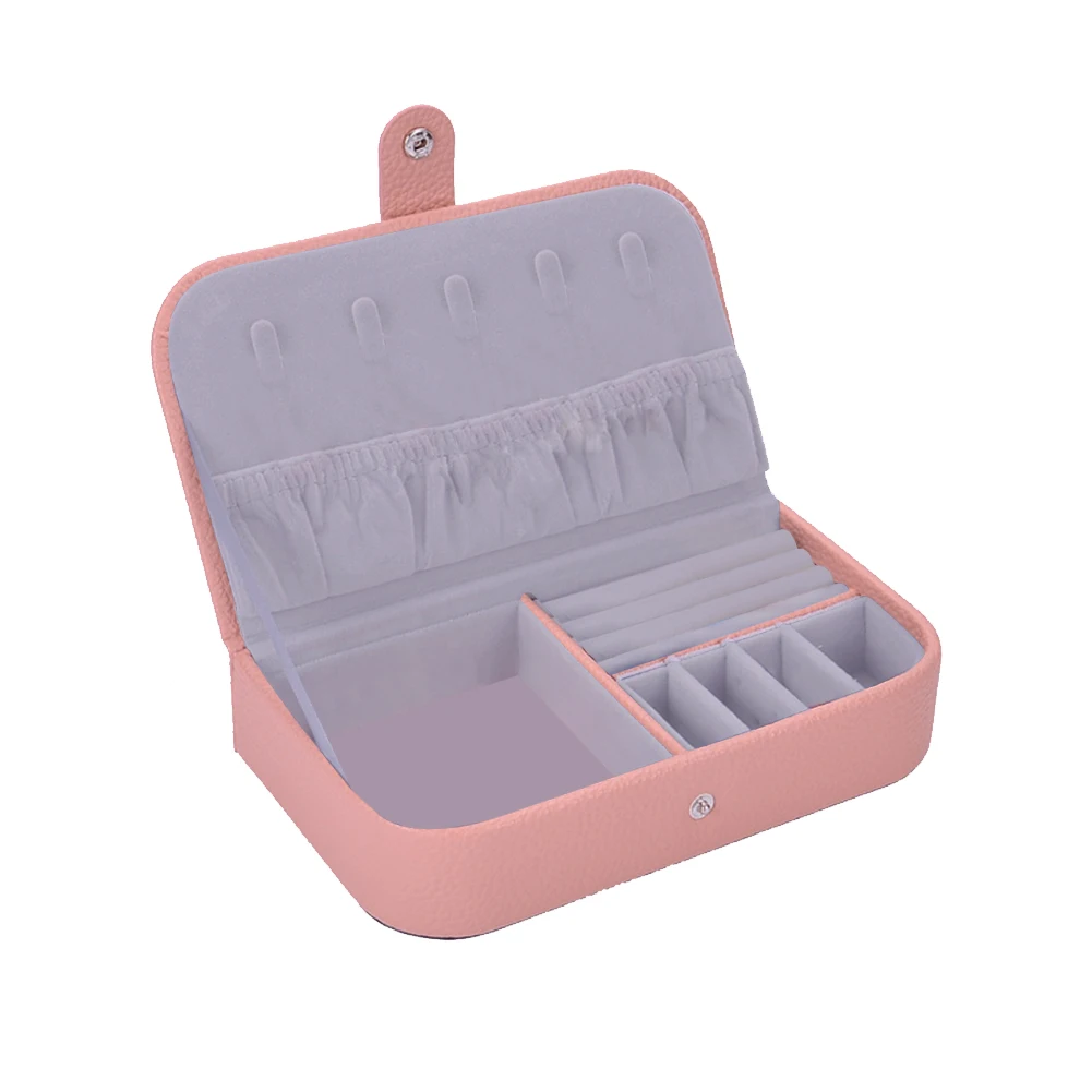 

Cases Organizer Multifunctional Jewelry Box Earrings Litchi Pattern Fashion Container Travel Portable Storage Cosmetic Makeup