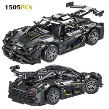 Mork – blocs de construction 1:14 gris, 1505 pièces, voiture de course, sport, véhicule rapide, technique, briques MOC, cadeaux pour enfants