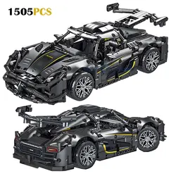 Mork – blocs de construction 1:14 gris, 1505 pièces, voiture de course, sport, véhicule rapide, technique, briques MOC, cadeaux pour enfants 