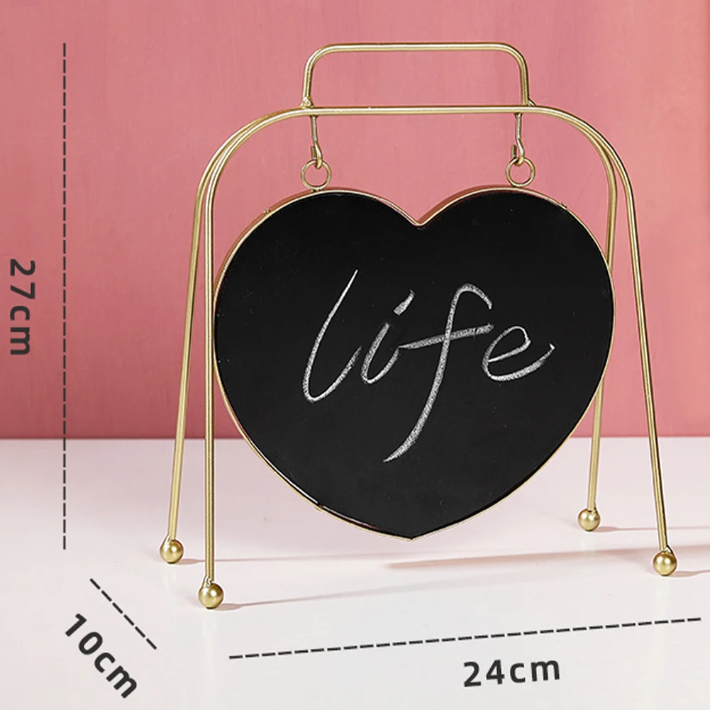 Heart Shape Wedding Labeling Desk Memo Pad Decorative Message Board Double Sided Home Craft Ornaments Mini Wrought Iron