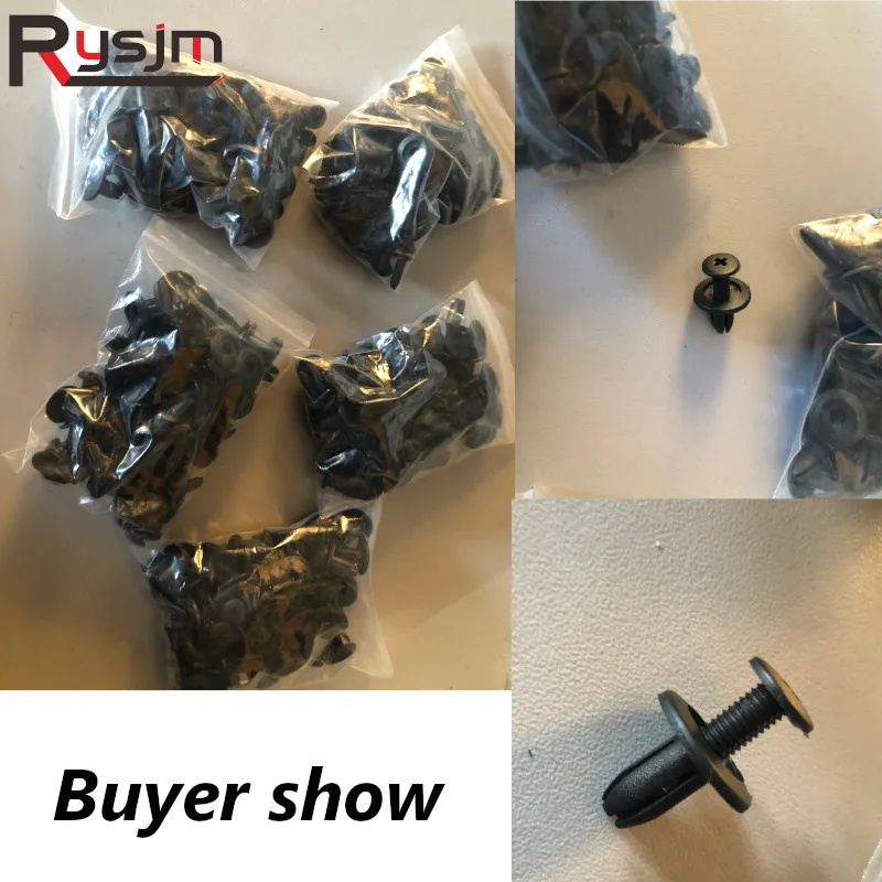 CAIXIANGYU Kunststoffnieten 6mm - 50 Stück Auto Clips Schwarz