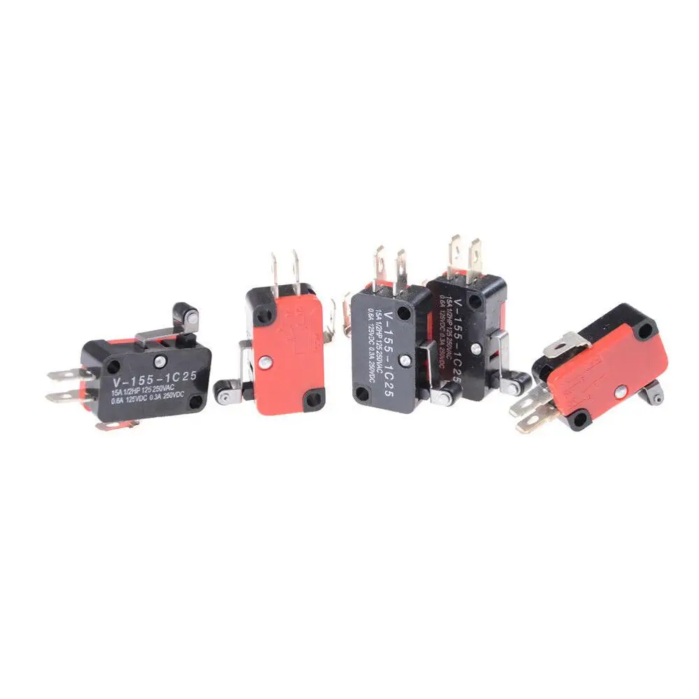 

10pcs V-155-1C25 Inching switch, limit switch, short handle, roller, silver point