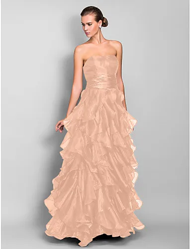 Color 2 Erosebridal органза Черное вечернее платье длинное формальное вечернее платье Элегантное Многоуровневое дизайнерское вечернее платье для женщин - Цвет: Color 2