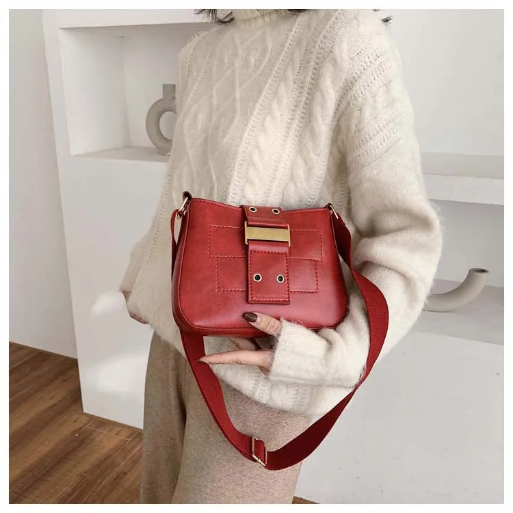 Vento Marea сумка на плечо с широким ремешком для женщин модная женская сумка через плечо для девушек красная Винтажная сумочка и сумочка