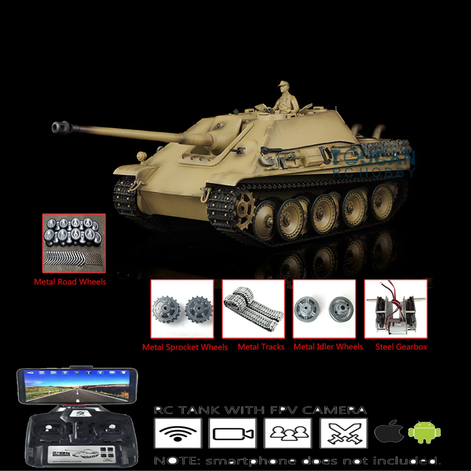 HENG LONG 1/16 7 0 Jadpanther FPV RTR RC Tank 3869 металлические трековые колеса | Игрушки и хобби