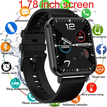 

1.78 inch Full Touch Smart Watch Men IP68 Waterproof Smartwatch Women Multilingual Display Fitness Tracker Watch For Android IOS