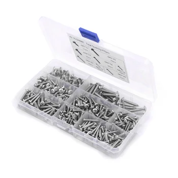 

410Pcs/Set M3/M4/M5 Mixed Micro Screws Round Head Self-tapping Electronic Wood Screw Kit QP2
