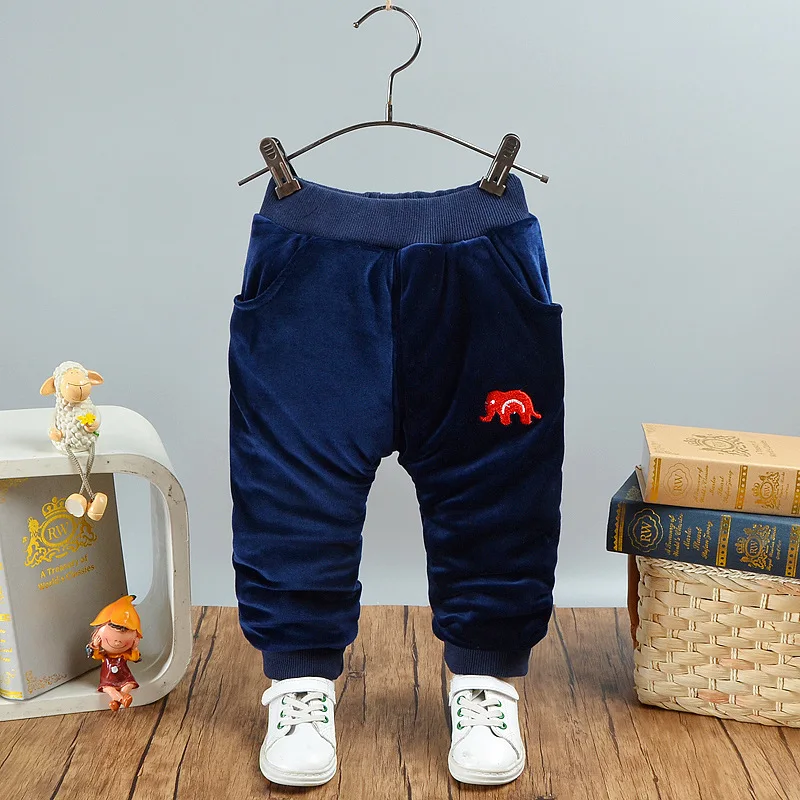 

Childrenswear Baby Pants with Velvet Sub-2019 New Style Infant Gold Velvet Baby Elephant Winter Thick Athletic Pants