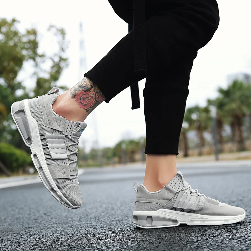 2019 осенние модные мужские кроссовки дышащая Вулканизированная обувь из