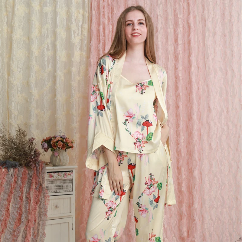 Новинка модный пижамный комплект женская пижама на осень и весну из халата