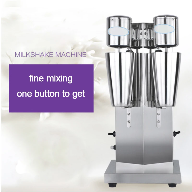 Beverage Blender Double-head Commercial Blender Milk Froth Milkshake Machine Electric Stainless Steel 220v One Piece LP