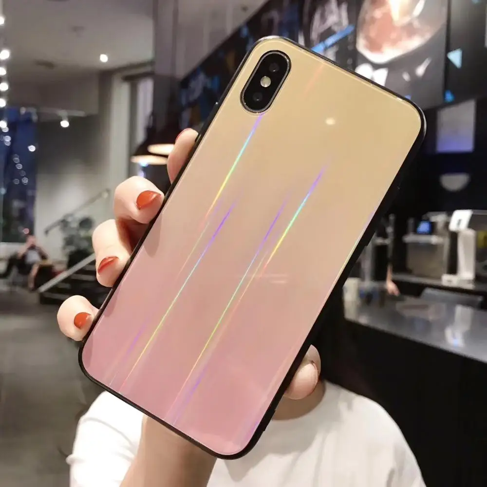 POPSTAND модный градиентный Радужный лазерный чехол для телефона для iPhone 11 Pro Max 7 8 6 6s 7Plus 8Plus X XS MAX XR прозрачный акриловый чехол