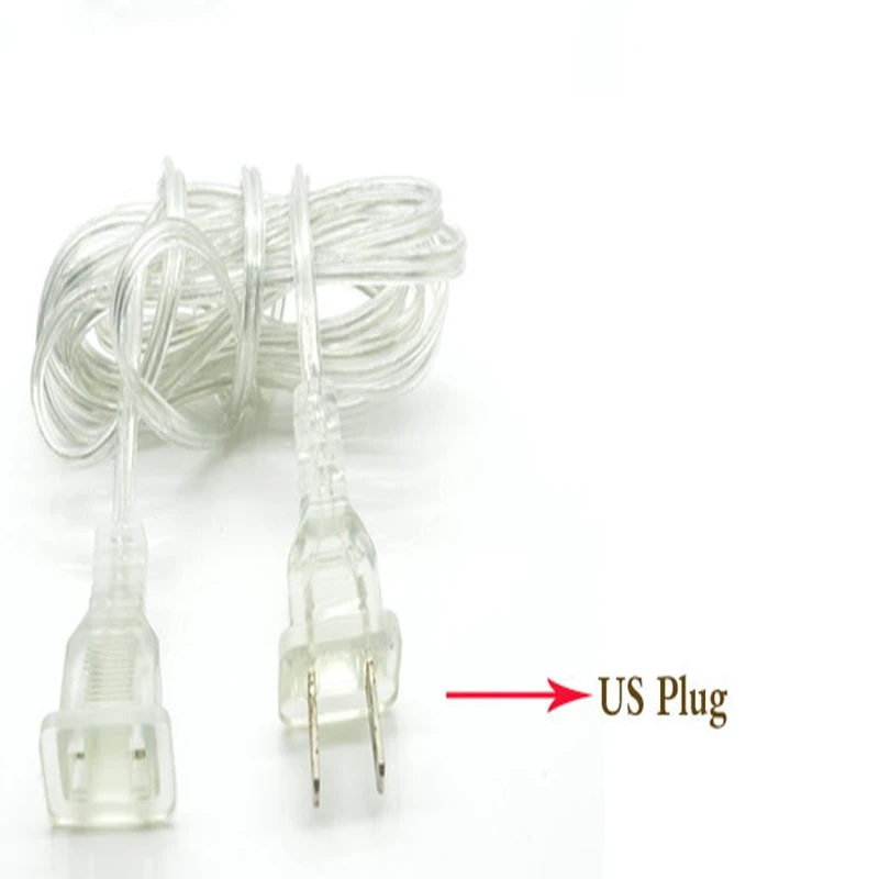 US PLUG 3M удлинитель провода кабель ЕС/США вилка 110 В/220 В для занавеса Сосулька Светодиодный гирлянды сказочные огни Свадебная вечеринка Рождество украшения - Испускаемый цвет: US PLUG