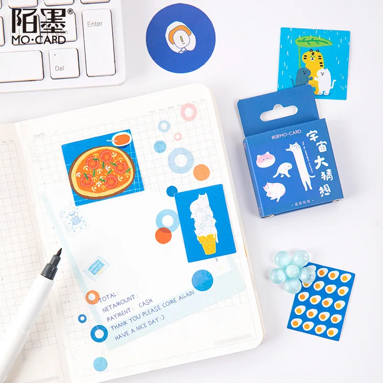 Cartoon Avocado Animal Stickers Set - Cute Decorative Flakes for Bullet Journaling, Scrapbooking, and School Supplies (45 PCS)