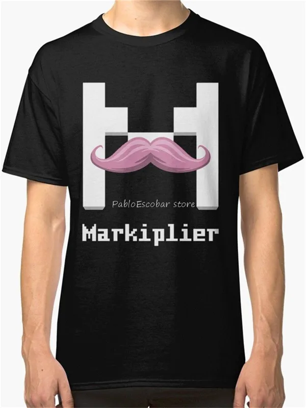 Markiplier/мужские черные футболки с логотипом; ; Забавные топы; футболка